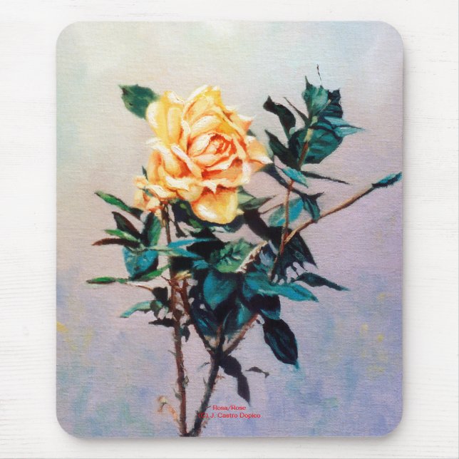 Rosa/Rose Mouse Pad (Front)