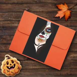 Rosa Sugar Skull Portrait Rectangular Sticker