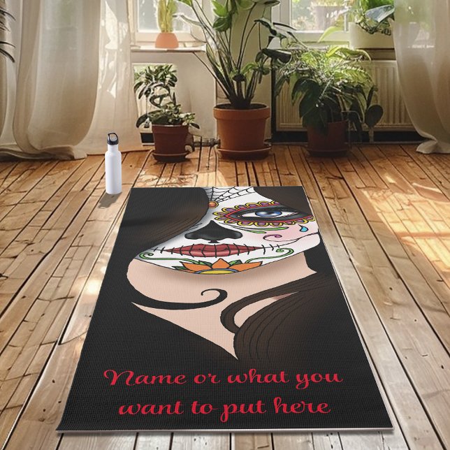 Rosa Sugar Skull Portrait Yoga Mat (Creator Uploaded)