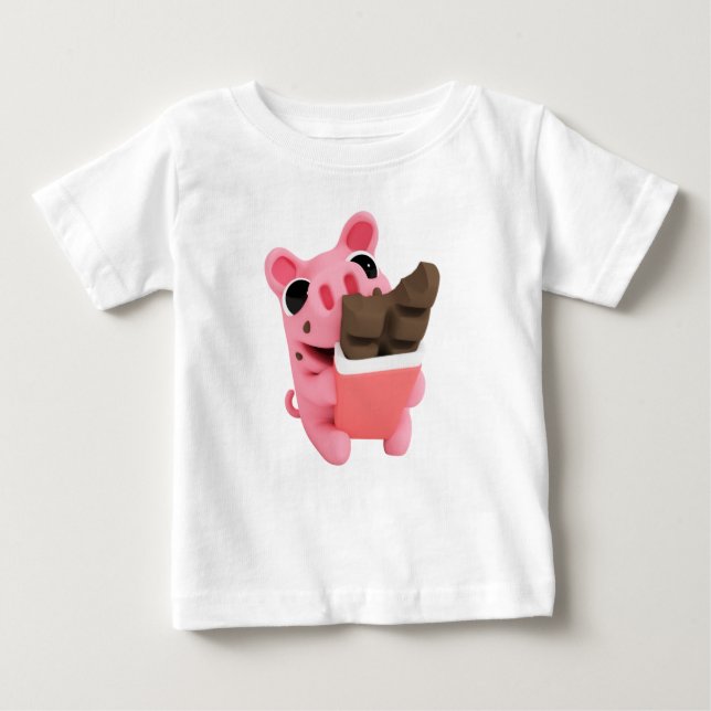 Rosa the Pig Chocolate Baby T-Shirt (Front)