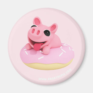 Rosa the Pig in a Donut Magnet