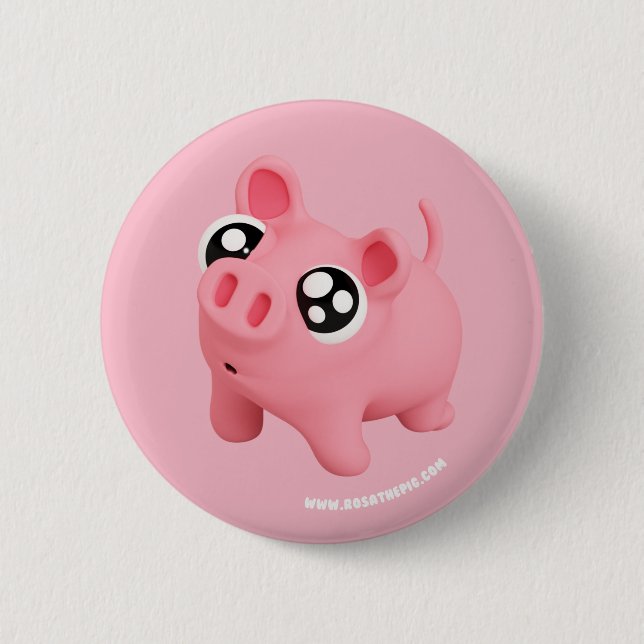 Rosa the Pig puppy Eyes 6 Cm Round Badge (Front)