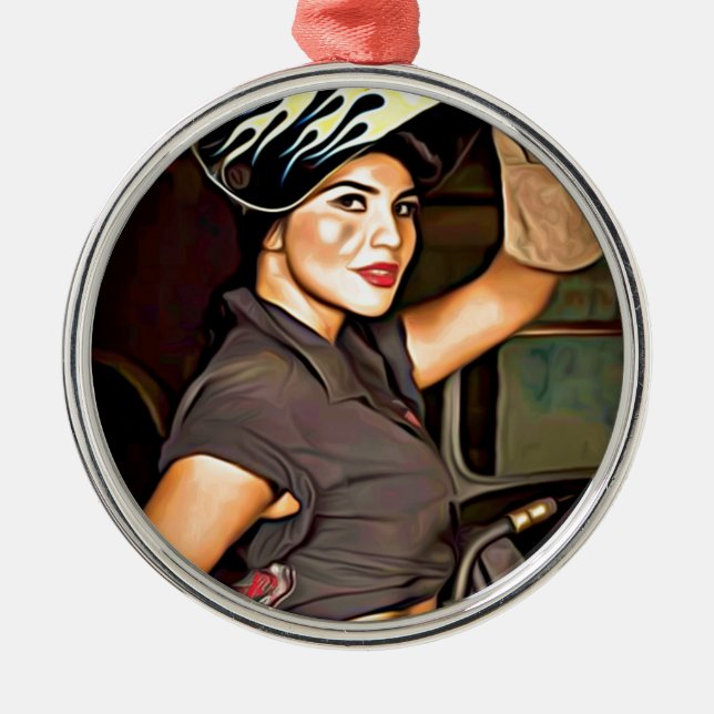 Rosa-the-welder Metal Tree Decoration (Front)
