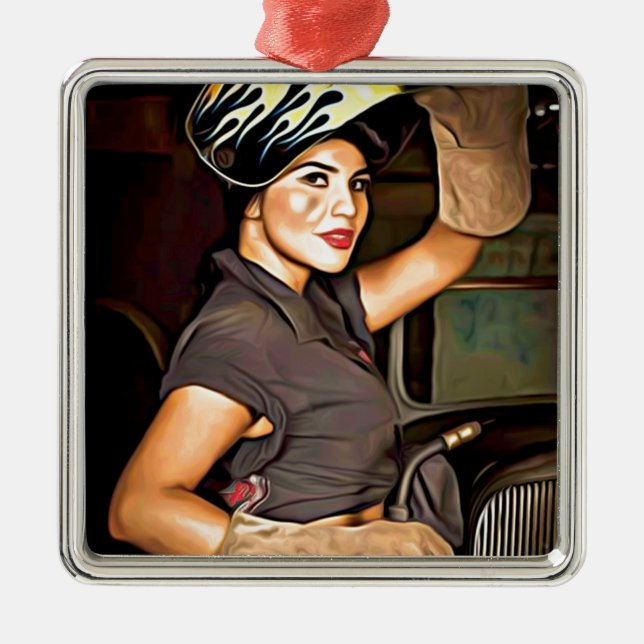 Rosa-the-welder Metal Tree Decoration (Front)