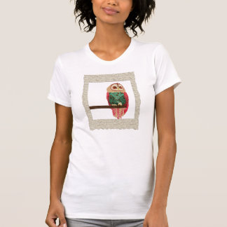 Rosa Vintage Owl  T-shirt