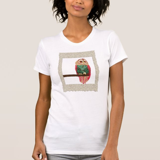 Rosa Vintage Owl  T-shirt (Front)