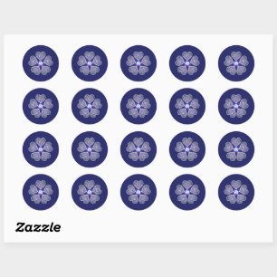 Rosace blue or red for baby&child classic round sticker