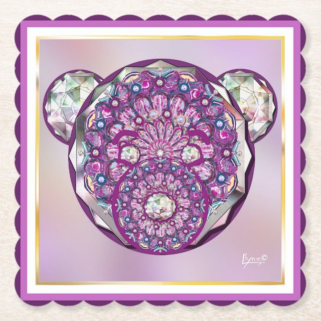 Rosace blue or red for baby&child paper coaster (Front)