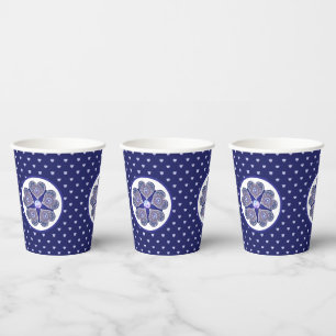 Rosace blue or red for baby&child paper cups
