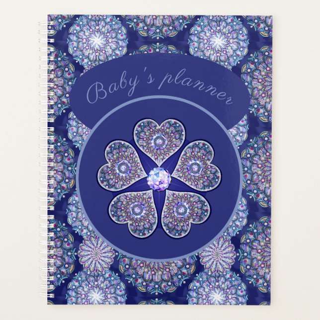 Rosace blue or red for baby&child planner (Front)