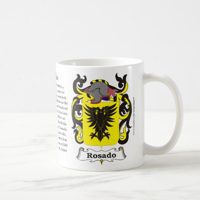 Rosado, Origin, Meaning and the Crest Coffee Mug (Right)