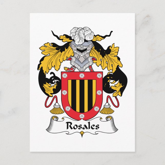 Rosales Family Crest Postcard (Front)