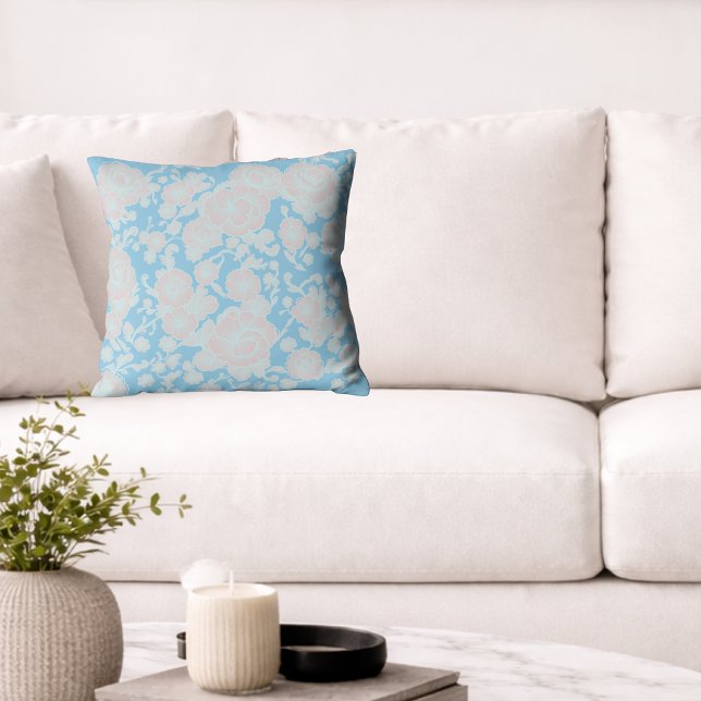 Rosalie – Soft Blue Floral Cushion (Creator Uploaded)