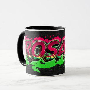 Rosalie Vorname Name Graffiti red green Tasse Mug