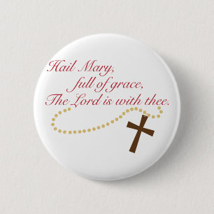 Rosary 6 Cm Round Badge