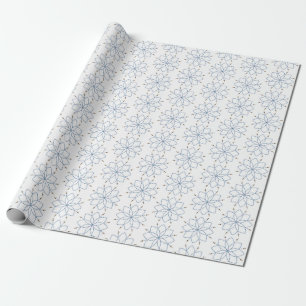 Rosary Blooming Blue Flower Wrapping Paper