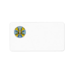 Rosary Dream Catcher Yellow & Blue Label