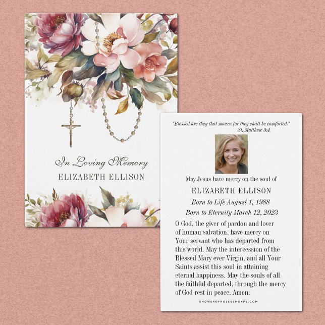 Rosary Funeral Memorial Prayer Floral (Creator Uploaded)