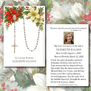 Rosary Funeral Memorial Prayer Poinsettias