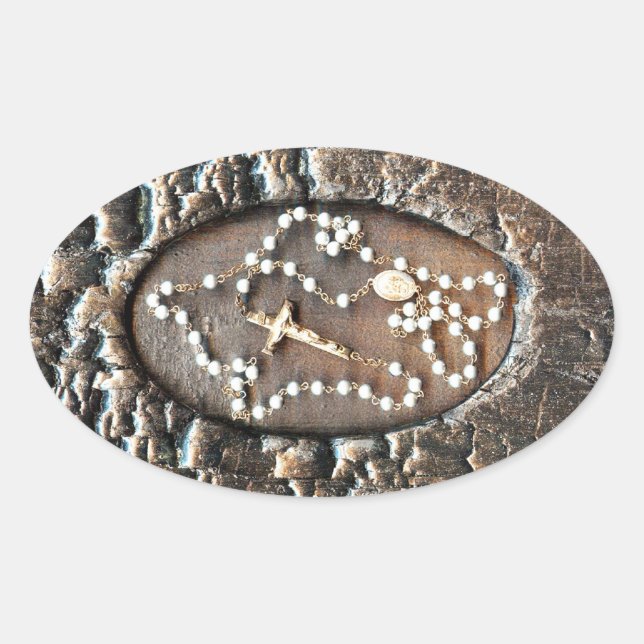 Rosary Oval Sticker (Front)