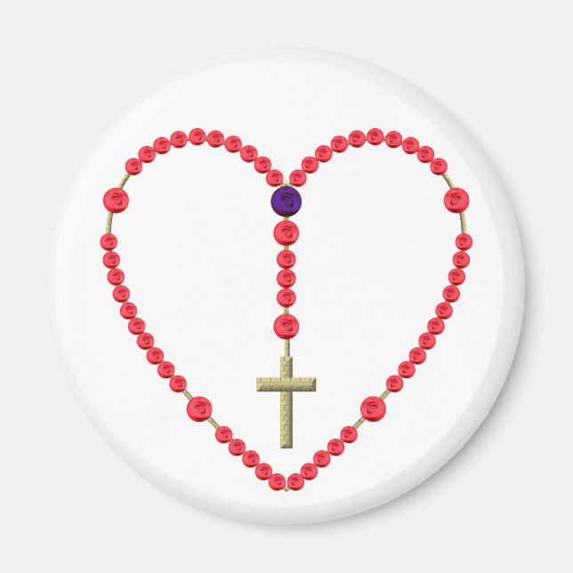 Rosary (Red and Blue Roses) Magnet (Front)