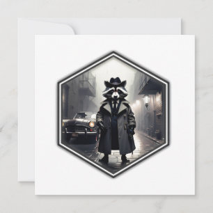 Roscoe Raccoon Private Detective Invitation