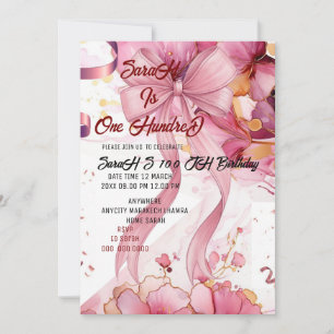  Rose 100th Birthday Gift  Invitation