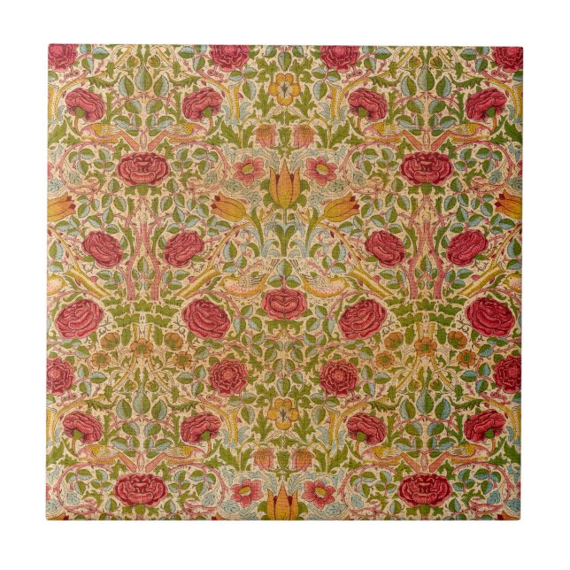 Rose, 1883 by William Morris Tile (Front)