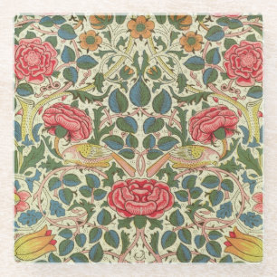 'Rose', 1883 (printed cotton) Glass Coaster