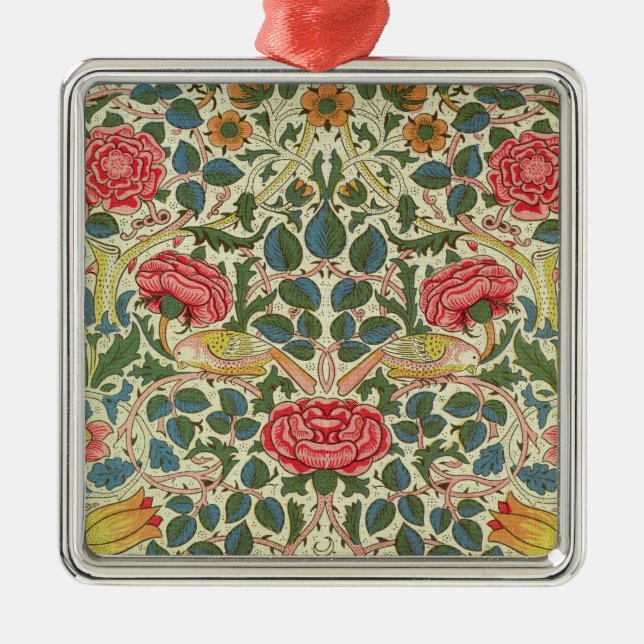 'Rose', 1883 (printed cotton) Metal Tree Decoration (Front)