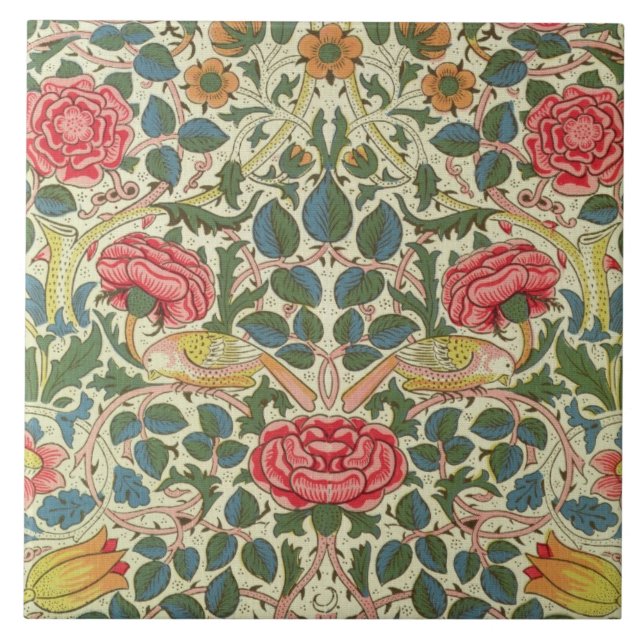 'Rose', 1883 (printed cotton) Tile (Front)