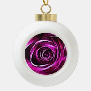 Rose 2014-1101 ceramic ball christmas ornament