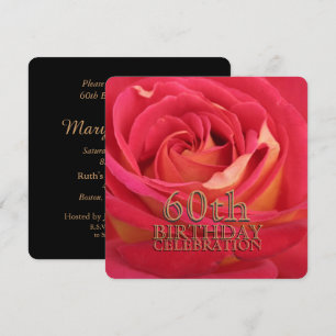 Rose 60th Birthday Celebration Custom Invitation