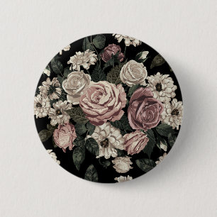 rose 6 cm round badge