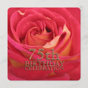 Rose 75th Birthday Celebration Custom Invitation