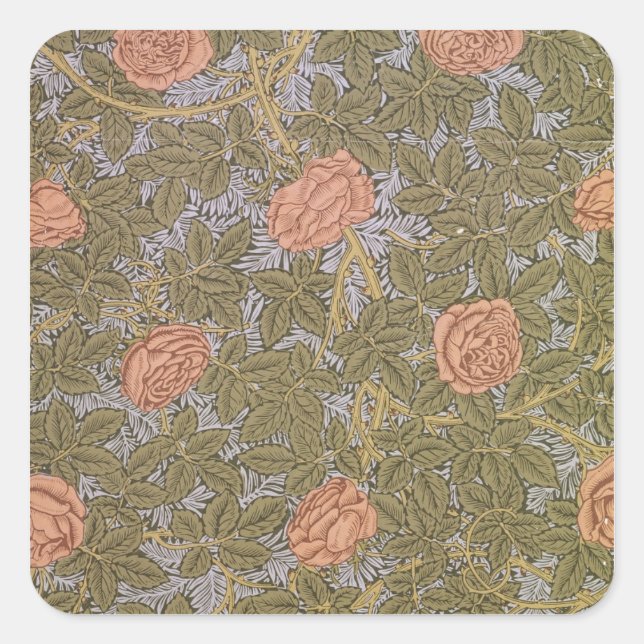 'Rose - 93' wallpaper design Square Sticker (Front)