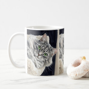 Rose a Cat with Striking Green Eyes Coffee Mug