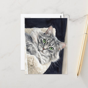 Rose a Cat with Striking Green Eyes Postcard