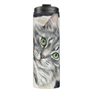 Rose a Cat with Striking Green Eyes Thermal Tumbler
