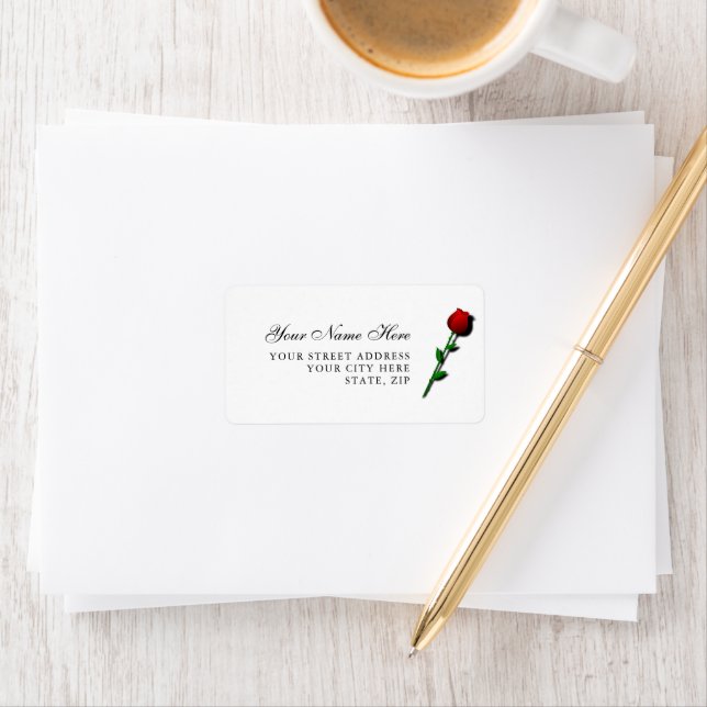 Rose Accent Address Labels for Invitations (Insitu)