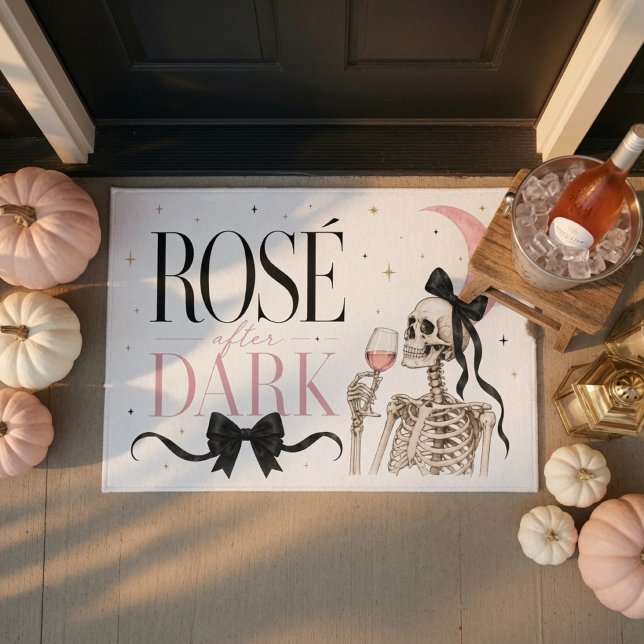 Rosé After Dark Skeleton Halloween  Doormat (Creator Uploaded)