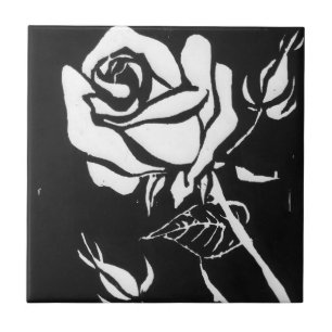"Rose Alba" Kitchen Garden Ceramic  Tile