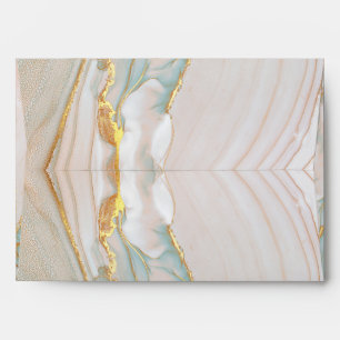 Rose Alcohol Ink Gold Elegant Envelope