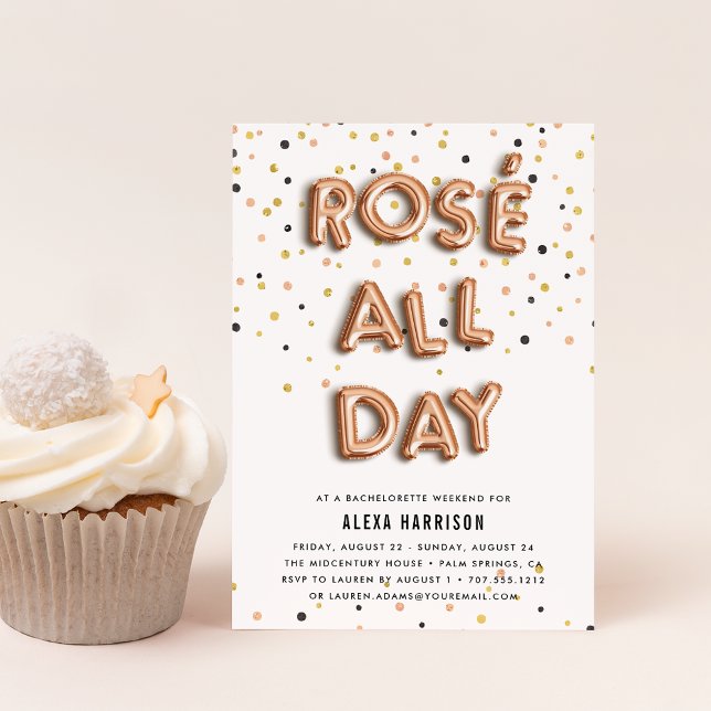 Rosé All Day Bachelorette Weekend Invitation (Creator Uploaded)