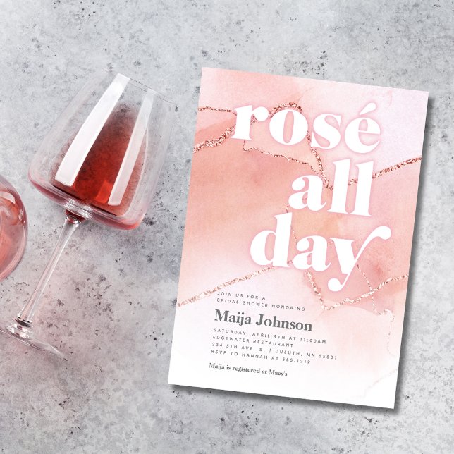 Rosé All Day Bridal Shower Invitation (Creator Uploaded)