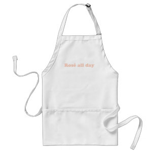 "Rose all day" light pink white Standard Apron