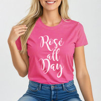 Rose All Day Modern White Script Pink Womens