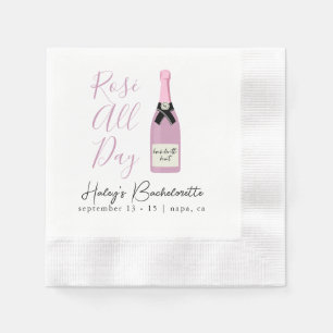 Rose All Day Napa Winery Bachelorette Napkin