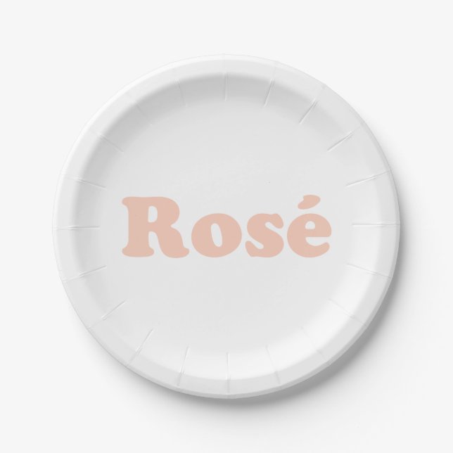 "Rose all day" Rose  light pink white Paper Plate (Front)