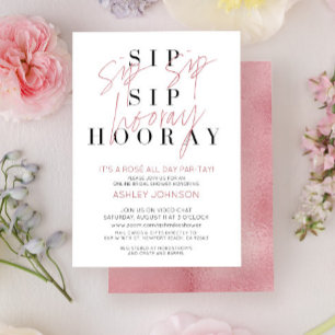 Rose All Day Typography Virtual Bridal Shower Invitation